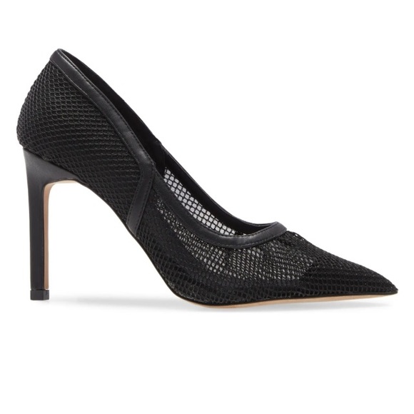 Elegant Black Mesh Women's Heels - Picture 1 of 16
